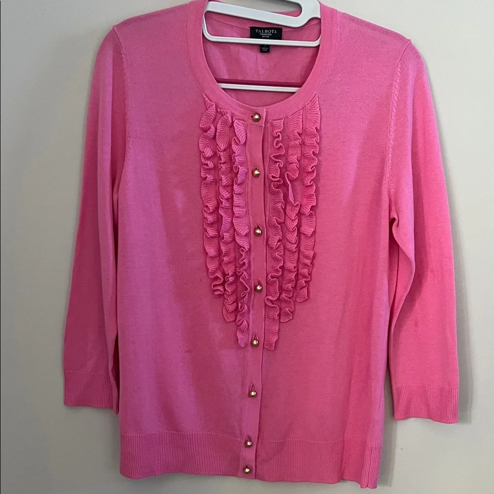 Talbots Petite Ruffled Sweater size small